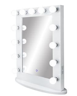 Upright Lighted Hollywood Mirror with Dimmer :: IMPACT Series ------ Black or White