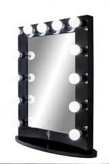 Upright Lighted Hollywood Mirror with Dimmer :: IMPACT Series ------ Black or White