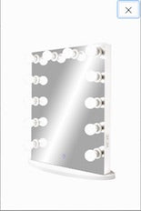 Upright Hollywood Frameless Mirror with Bluetooth® &Touch Screen Dimmer :: FOREVER Series (Crimson Rose)