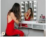 Upright Hollywood Frameless Mirror with Bluetooth® &Touch Screen Dimmer :: FOREVER Series (Crimson Rose)