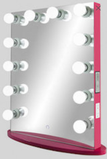Upright Hollywood Frameless Mirror with Bluetooth® &Touch Screen Dimmer :: FOREVER Series (Crimson Rose)