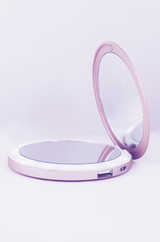 FREE SHIPPING:: Purple Mist LED Lighted Portable Charger Compact Mirror :: CHARM BEYOND Series