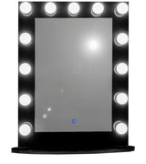 Upright Lighted Hollywood Mirror with Dimmer :: IMPACT Series ------ Black or White