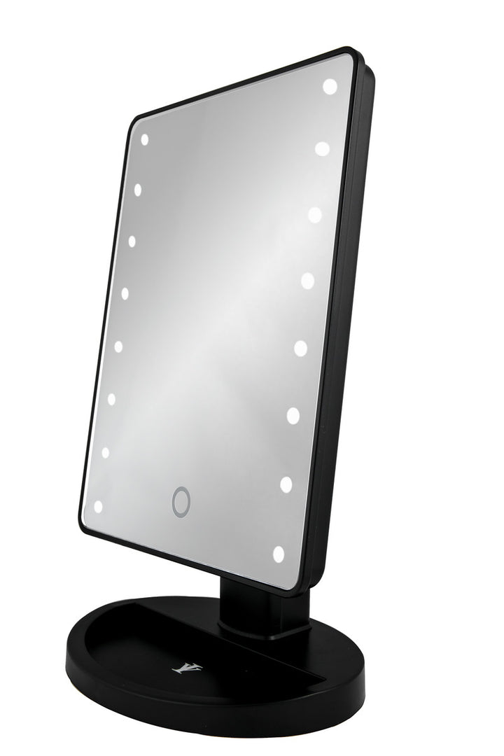 FREE SHIPPING:: Black LED Lighted Cosmetic Makeup Mirror :: CURV Series