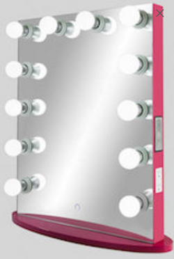 Upright Hollywood Frameless Mirror with Bluetooth® &Touch Screen Dimmer :: FOREVER Series (Crimson Rose)