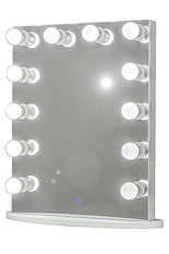 Upright Hollywood Frameless Mirror with Touch Screen Dimmer :: FOREVER Series (Crimson Rose)
