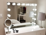 VANITY Set - IMPULSE Hollywood Mirror & White Glossy Vanity -----------(UPS OR Store Pickup})
